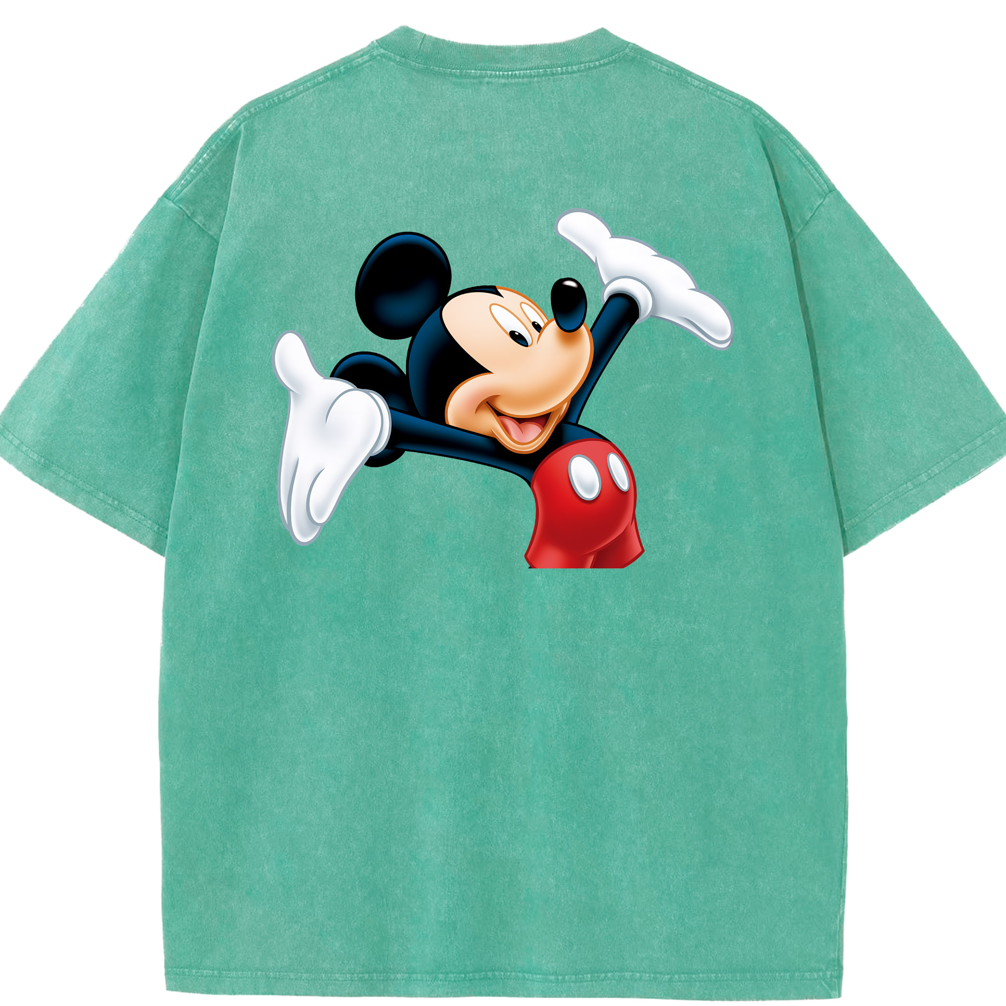 （画像用） ミッキーマウス Mickey Mouse 綿100% ヴィンテージ風 半袖Tシャツ（背面プリント）
